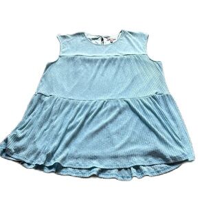 Juicy Couture Baby Blue Tiered Sleeveless Top Women’s Medium EUC Y2K